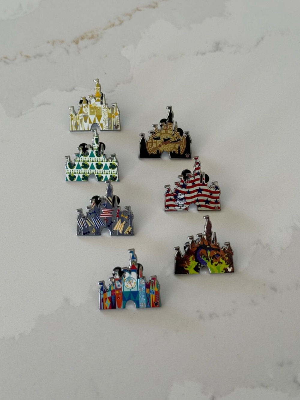 Set of 7 Disney Hidden Castle Mystery Pins